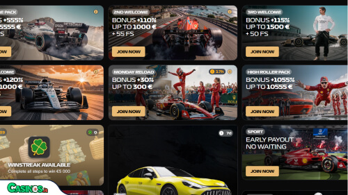 Spin Formula Casino Bonus