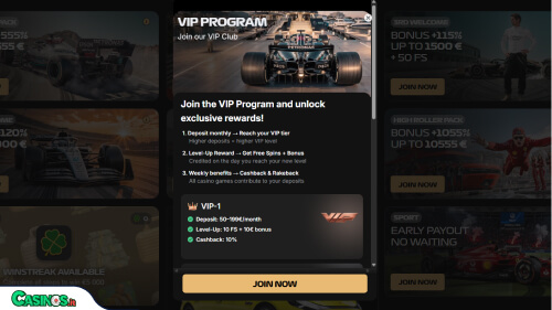 Spin Formula Casino vip