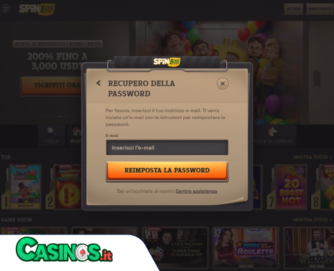 SpinBoss Casino problema di accesso