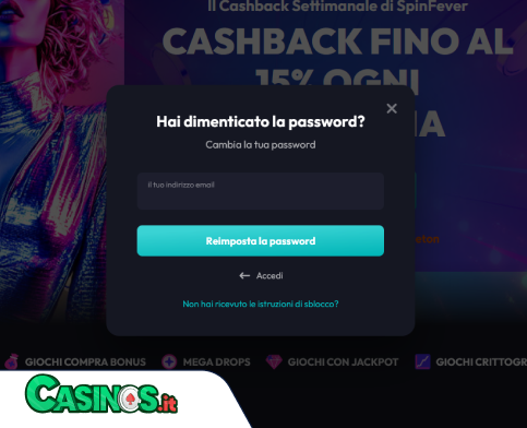SpinFever Casino problema di accesso