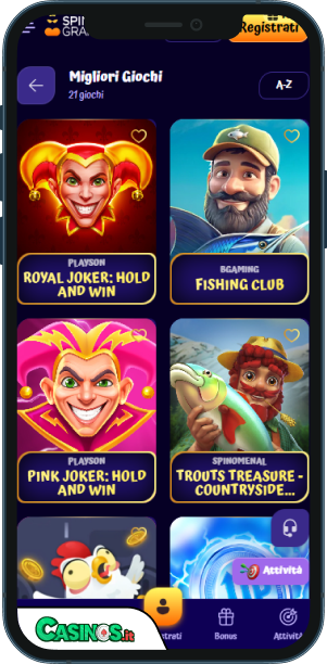 SpinGranny Casino app mobile
