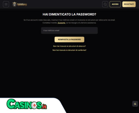 SpinKong Casino problema di accesso