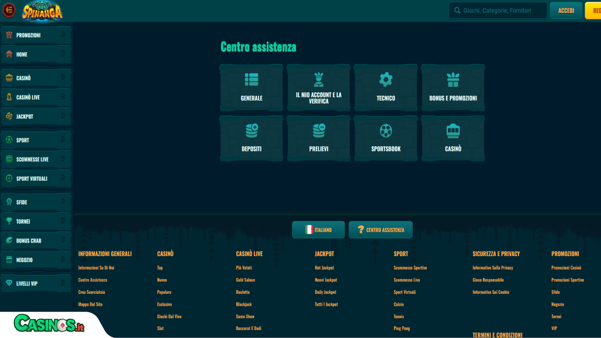 Spinanga Casino Support