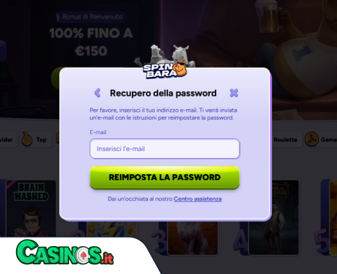 Spinbara Casino problema di accesso