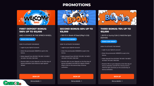Spinch Casino Bonus
