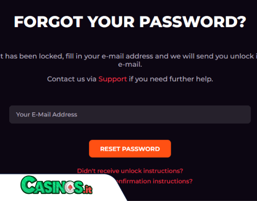 Spinch Casino problema di accesso