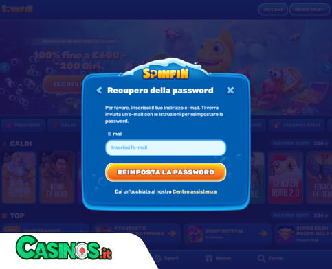 Spinfin Casino problema di accesso