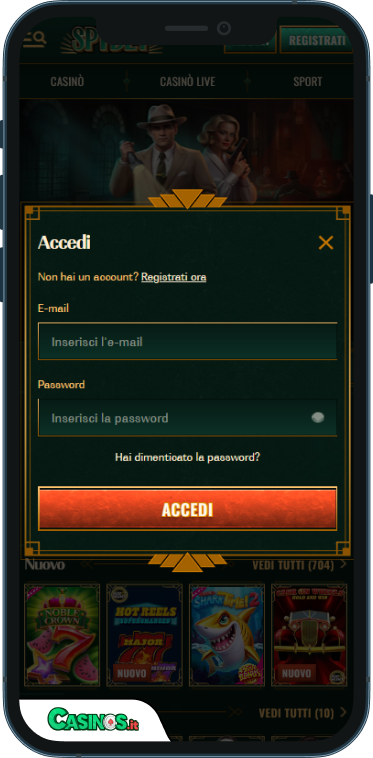 SpyBet Casino Accesso