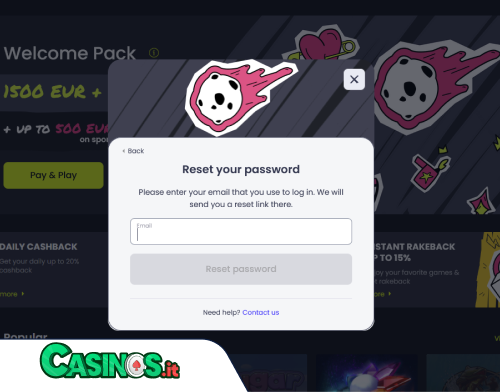 Starzino Casino problema di accesso