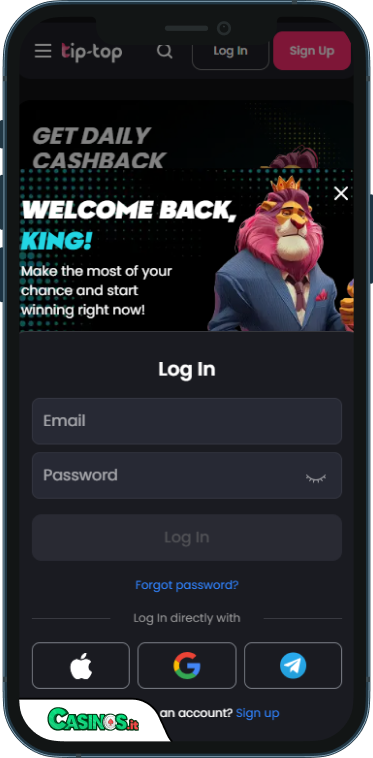 Tip-Top Bet Casino Accesso