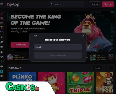 Tip-Top Bet Casino problema di accesso