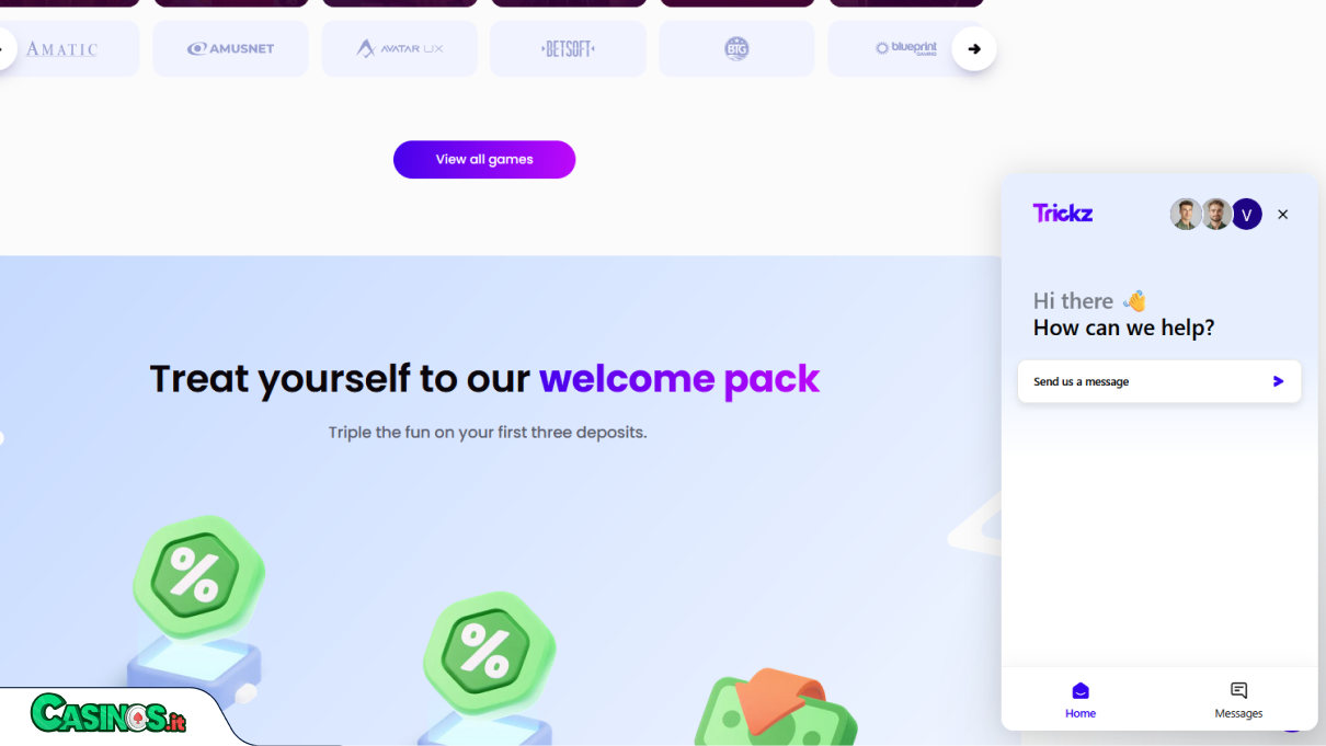 Trickz Casino Supporto