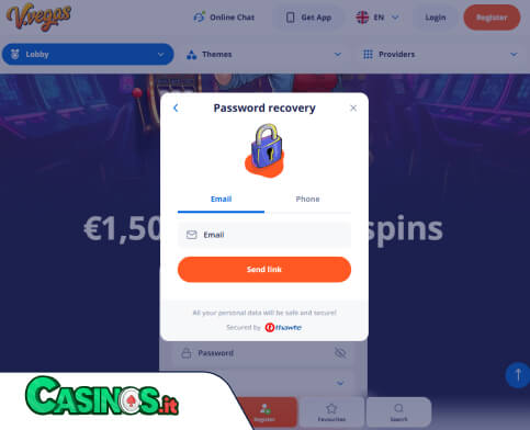 V.Vegas Casino problema di accesso