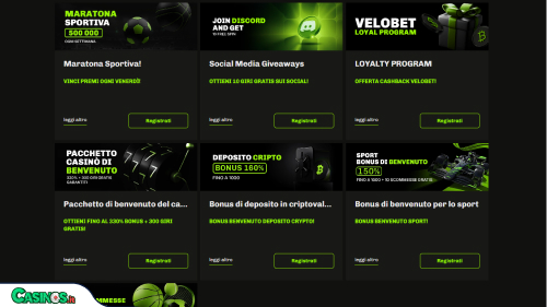 Velobet Casino Bonus