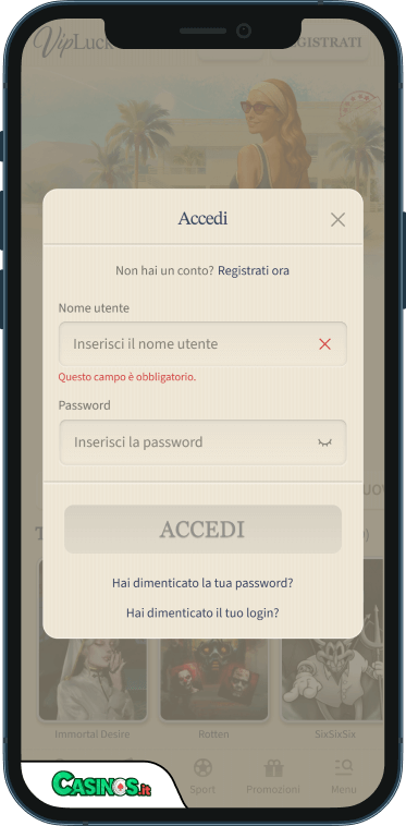 VipLuck Casino Accesso