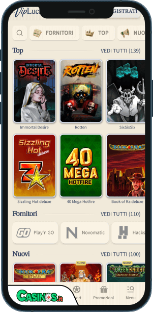 VipLuck Casino app mobile