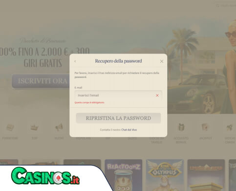 VipLuck Casino problema di accesso
