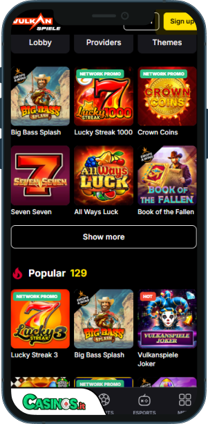 VulkanSpiele Casino app mobile