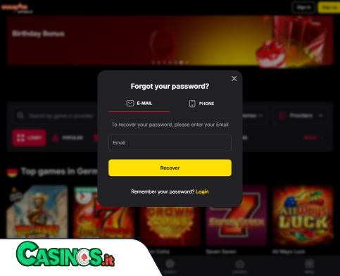 VulkanSpiele Casino problema di accesso