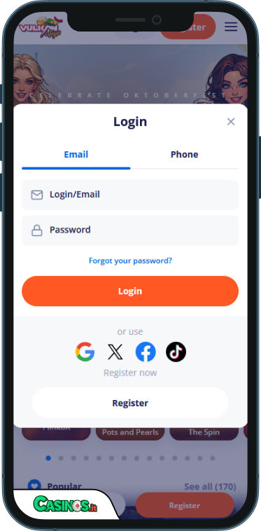 VulkanVegas Casino Accesso