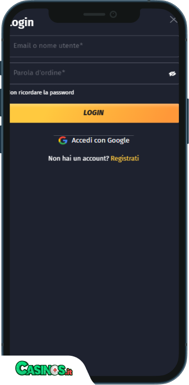 WinShark Casino Accesso