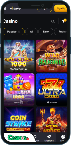 Winhero Casino app mobile