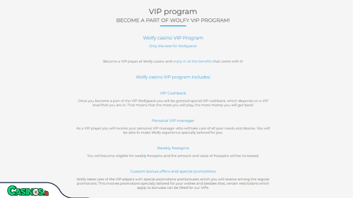 Wolfy Casino vip