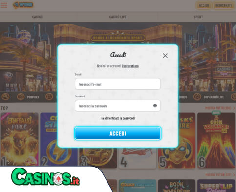 Wyns Casino problema di accesso