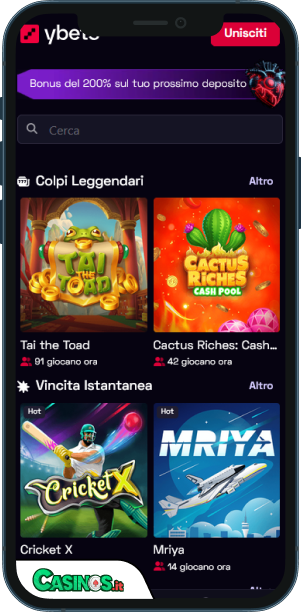 Ybets Casino app mobile