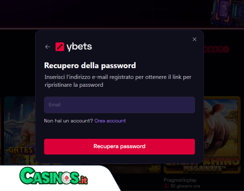 Ybets Casino problema di accesso