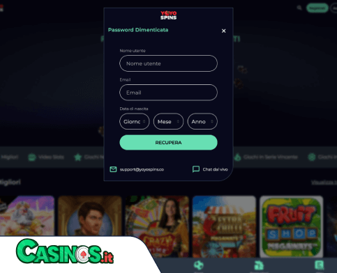 YoyoSpins Casino problema di accesso